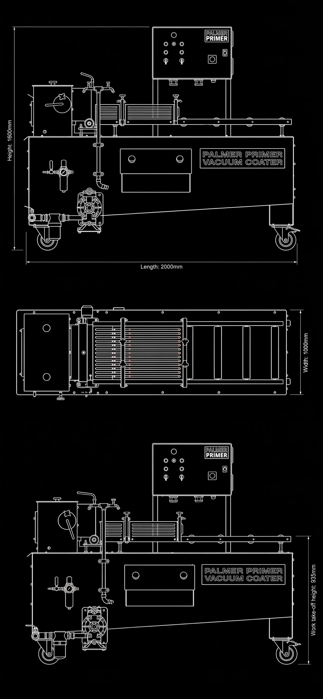 Vacuum Coater VC6-DI Technical Diagram