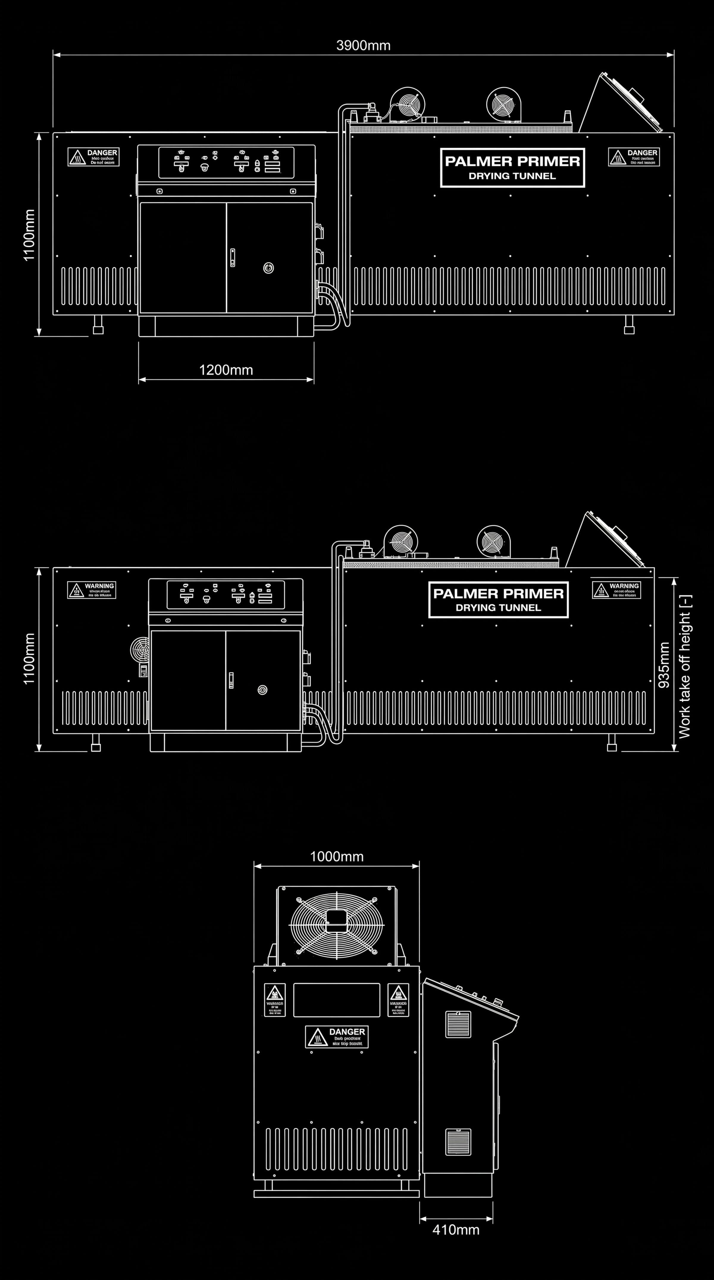 Drying Tunnel DS6-250 Technical Diagram